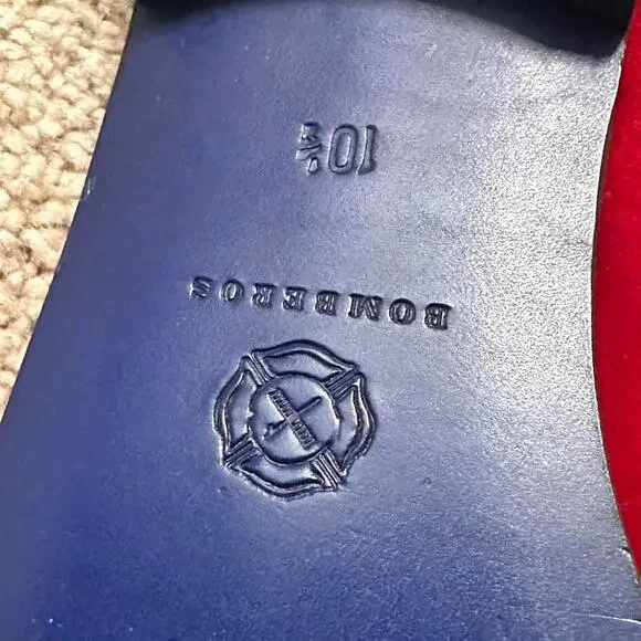 Red velvet tassel loafers – Bombēros size 10 men / women unisex slip-on - Picture 5 of 5